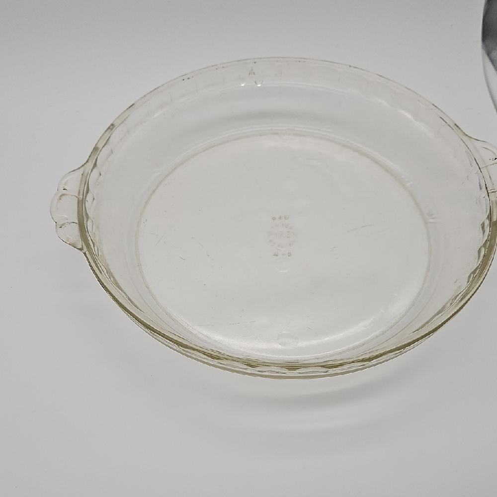 Pyrex Glass Pie Dish with Embossed Logo